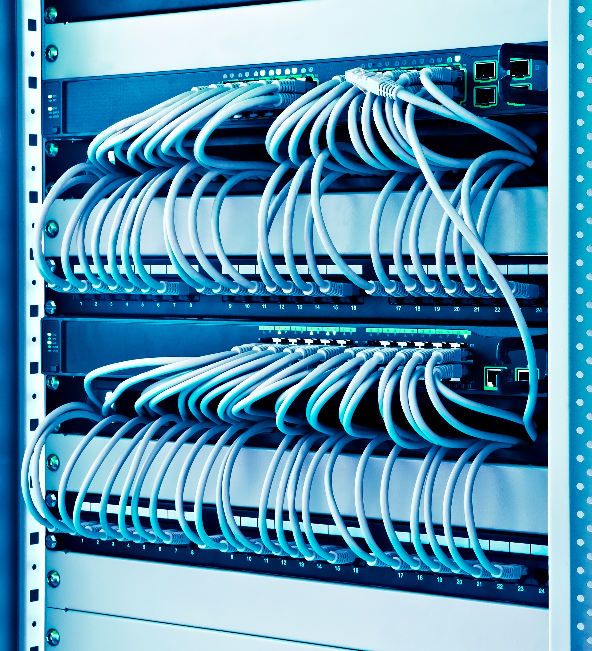 Organized Ethernet cables in switches