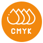 CMYK color droplets icon