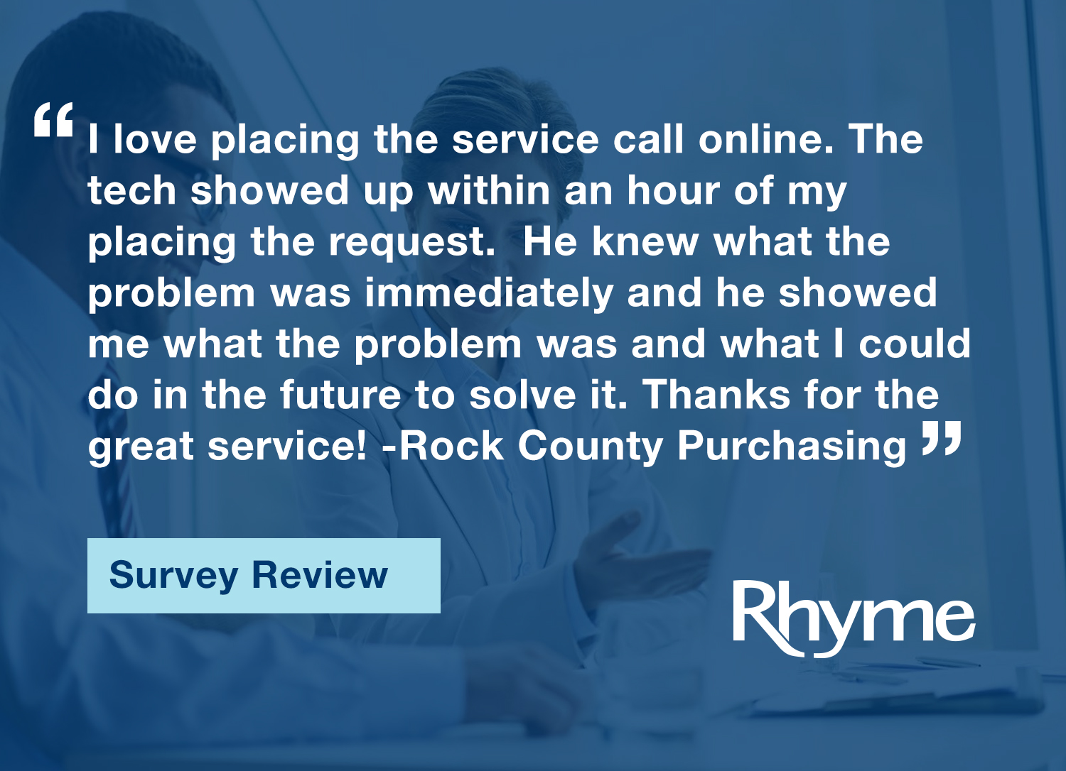 Rhyme customer service survey review
